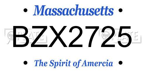 BZX2725 Massachusetts License Plate