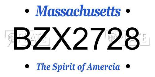 BZX2728 Massachusetts License Plate
