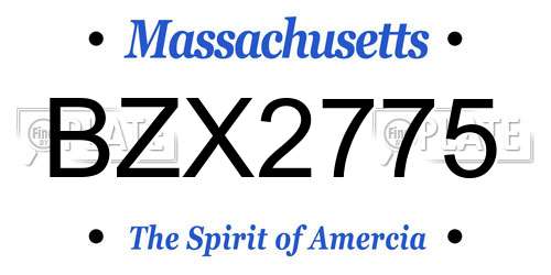 BZX2775 Massachusetts License Plate