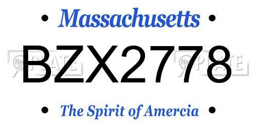 BZX2778 Massachusetts License Plate