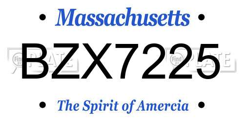 BZX7225 Massachusetts License Plate