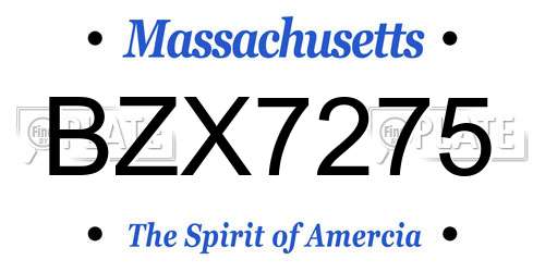 BZX7275 Massachusetts License Plate