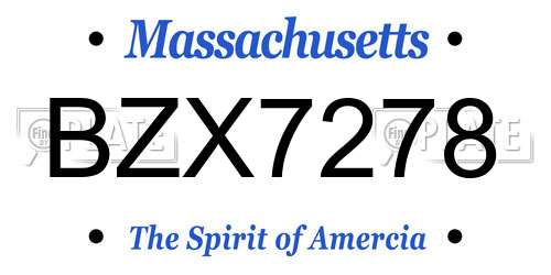 BZX7278 Massachusetts License Plate