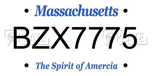 BZX7775 Massachusetts License Plate