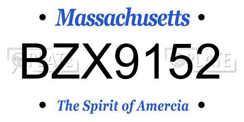 BZX9152 Massachusetts License Plate