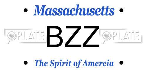 BZZ Massachusetts License Plate