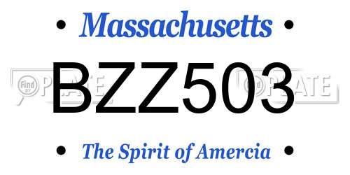 BZZ503 Massachusetts License Plate