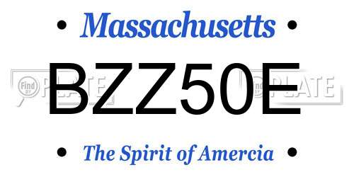 BZZ50E Massachusetts License Plate