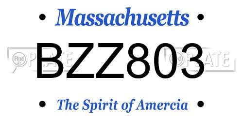 BZZ803 Massachusetts License Plate