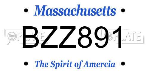 BZZ891 Massachusetts License Plate