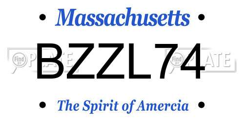 BZZL74 Massachusetts License Plate