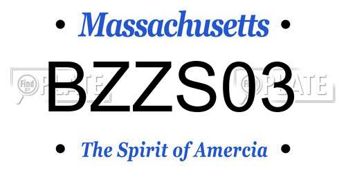 BZZS03 Massachusetts License Plate
