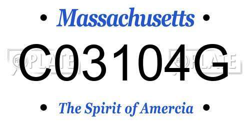 C03104G Massachusetts License Plate