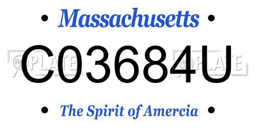 C03684U Massachusetts License Plate