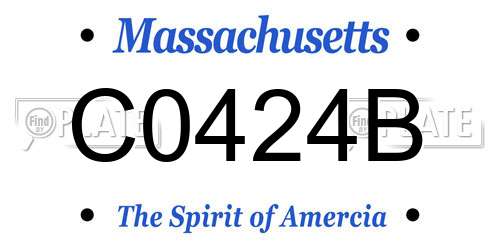 C0424B Massachusetts License Plate