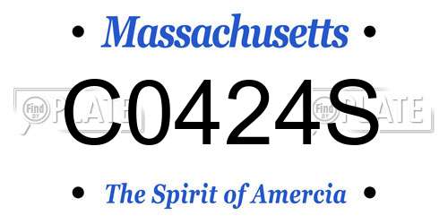C0424S Massachusetts License Plate