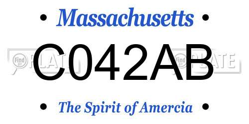C042AB Massachusetts License Plate