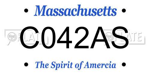 C042AS Massachusetts License Plate