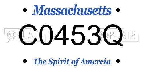 C0453Q Massachusetts License Plate