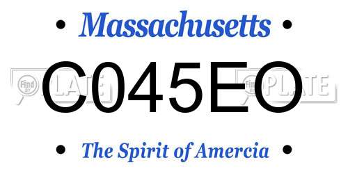 C045EO Massachusetts License Plate