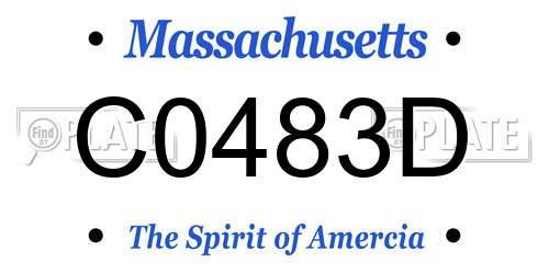 C0483D Massachusetts License Plate