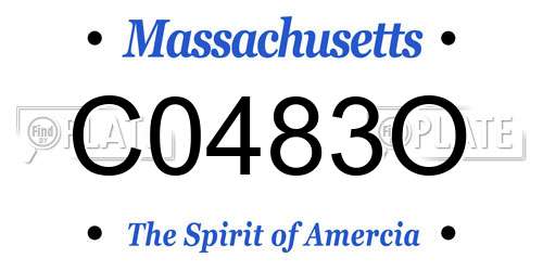 C0483O Massachusetts License Plate