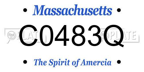 C0483Q Massachusetts License Plate