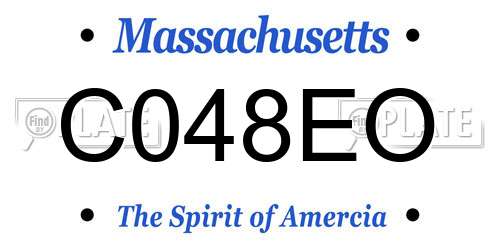 C048EO Massachusetts License Plate
