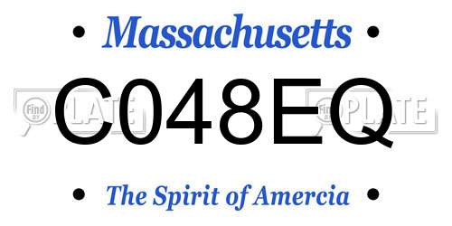 C048EQ Massachusetts License Plate