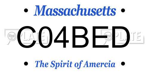 C04BED Massachusetts License Plate