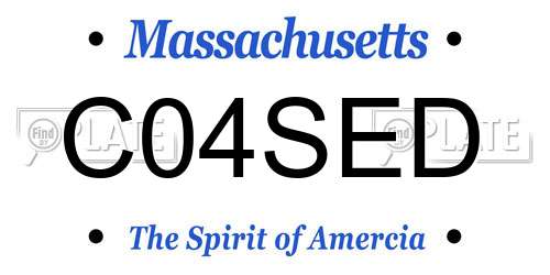 C04SED Massachusetts License Plate