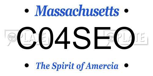 C04SEO Massachusetts License Plate