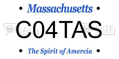C04TAS Massachusetts License Plate