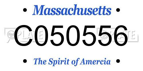 C050556 Massachusetts License Plate
