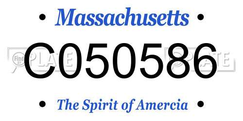 C050586 Massachusetts License Plate
