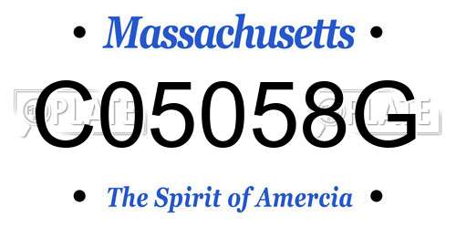 C05058G Massachusetts License Plate