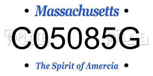 C05085G Massachusetts License Plate