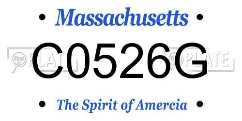 C0526G Massachusetts License Plate