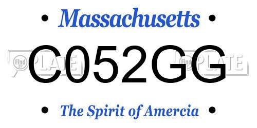 C052GG Massachusetts License Plate