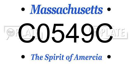 C0549C Massachusetts License Plate