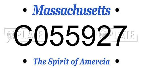 C055927 Massachusetts License Plate