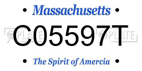 C05597T Massachusetts License Plate