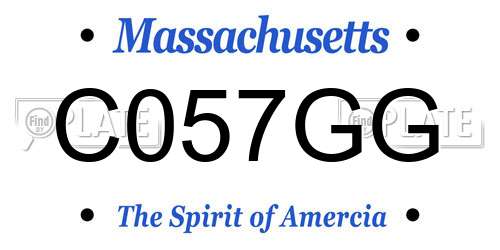 C057GG Massachusetts License Plate