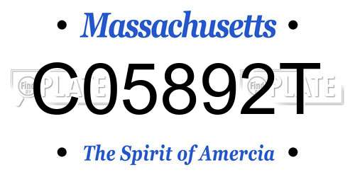 C05892T Massachusetts License Plate