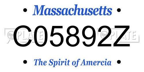 C05892Z Massachusetts License Plate