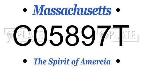 C05897T Massachusetts License Plate