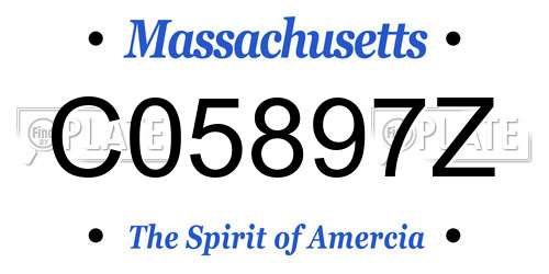C05897Z Massachusetts License Plate