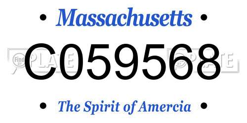 C059568 Massachusetts License Plate