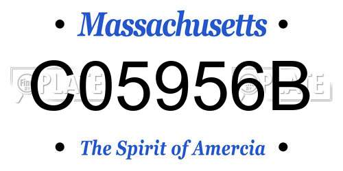 C05956B Massachusetts License Plate