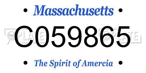 C059865 Massachusetts License Plate